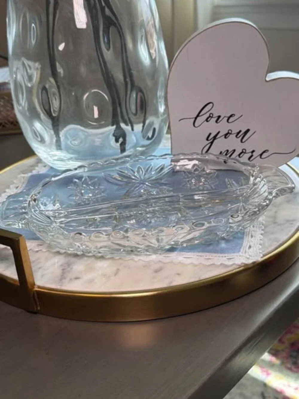 Vintage Clear Pressed Glass Divided Relish Dish